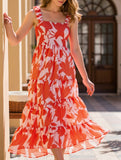 Lace-Up Strapless Halter Dress ??Elegant Backless Summer Midi for Women