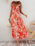 Lace-Up Strapless Halter Dress ??Elegant Backless Summer Midi for Women