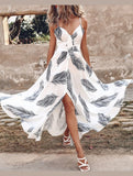 LACE-UP SEXY HALTER DRESS COVERED IN FLOWERS