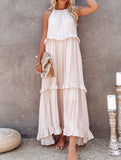 Elegant Temperament Long Floor-Length Cake Skirt Dress – Tiered Maxi Gown
