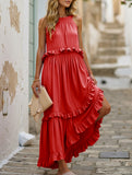 Elegant Temperament Long Floor-Length Cake Skirt Dress – Tiered Maxi Gown