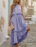 Elegant Temperament Long Floor-Length Cake Skirt Dress – Tiered Maxi Gown