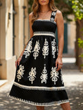 HOLIDAY-CHIC FLORAL PRINT STRAPLESS DRESS
