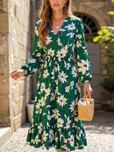 Loral Long Sleeve Peplum Dress ??Waist Tucked Elegance