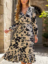 Loral Long Sleeve Peplum Dress ??Waist Tucked Elegance