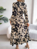 Loral Long Sleeve Peplum Dress ??Waist Tucked Elegance