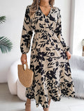Loral Long Sleeve Peplum Dress ??Waist Tucked Elegance