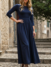 HIGH-WAISTED A-LINE LONG DRESS