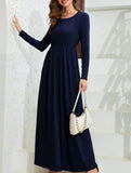 HIGH-WAISTED A-LINE LONG DRESS