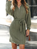 Hit green sash dress