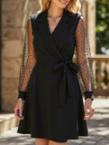 Lace-trimmed suit dress