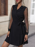 Lace-trimmed suit dress