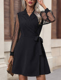 Lace-trimmed suit dress
