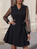 Lace-trimmed suit dress