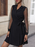 Lace-trimmed suit dress