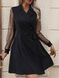 Lace-trimmed suit dress