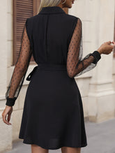 Lace-trimmed suit dress
