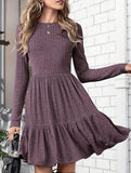Crew Neck Loose Striped Sweater Dress