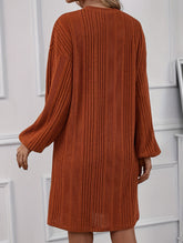Round neck long sleeve versatile dress