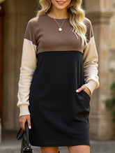 Loose casual flowing long-sleeved dress