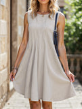 Irregular brushed stripe dress
