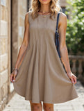 Irregular brushed stripe dress