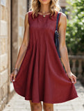Irregular brushed stripe dress