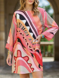 Fashionable casual round neck long sleeve dress