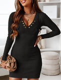 casual knit ribbed dress