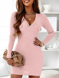 casual knit ribbed dress