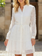 Retro style lace long sleeve puff sleeve dress