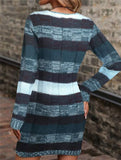 V-neck double pocket slim-fit sweater dress