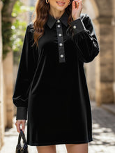 Fashionable patchwork bubble long-sleeved dress