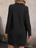 Long-sleeved solid color sweatshirt dress