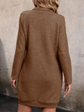 Long-sleeved solid color sweatshirt dress