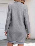 Long-sleeved solid color sweatshirt dress