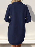Long-sleeved solid color sweatshirt dress