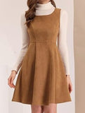 Retro slim pleated dress