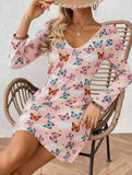 Casual V-print A-line dress