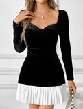Classic black and white heart-shaped dress