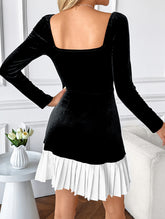 Classic black and white heart-shaped dress