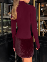 Sexy bodycon skirt with patchwork design