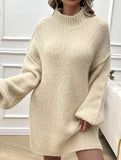 Casual loose long-sleeved sweater dress