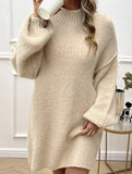 Casual loose long-sleeved sweater dress