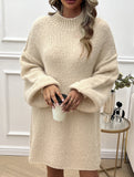 Casual loose long-sleeved sweater dress