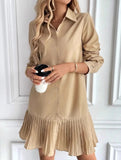 Shirt Collar Button Casual Skirt