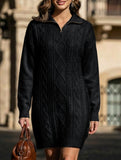 Loose, relaxed style zippered soft knit dress