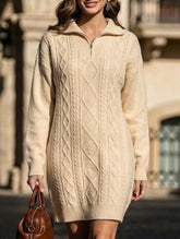 Loose, relaxed style zippered soft knit dress