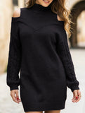 Off-the-shoulder loose mid-length sweater
