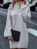 Off-the-shoulder loose mid-length sweater